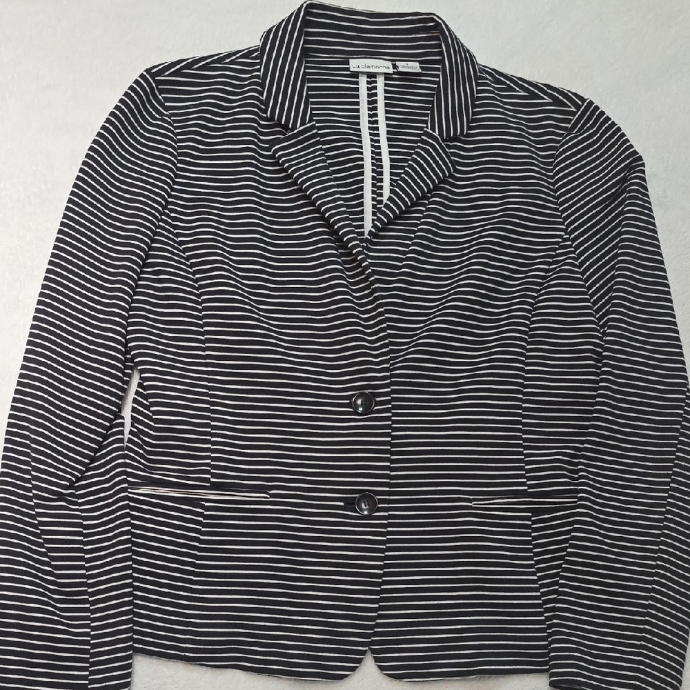 Liz Claiborne Black and White Striped Blazer